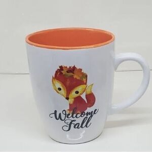 Momentum Brands Welcome Fall Coffee Cup Mug Orange Yellow White Sided Home Decor